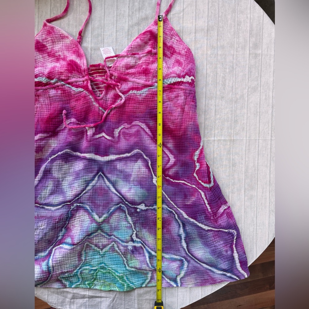 Hand dyed Woman’s Plunge Front  Coverup - Picture 8 of 9